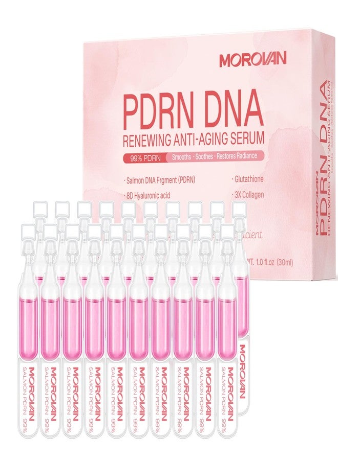 Morovan Salmon DNA PDRN Serum for Face: 99% PDRN Anti-Aging Ampoule with Collagen, Hyaluronic, Glutathione Hydrating & Firming Solution for Skin, Daily Use & Emergency Moisture, 20 x 1.0 oz - Image 1
